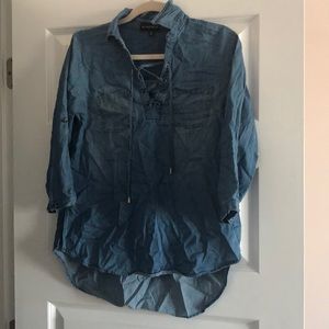 Jean fabric long sleeve top